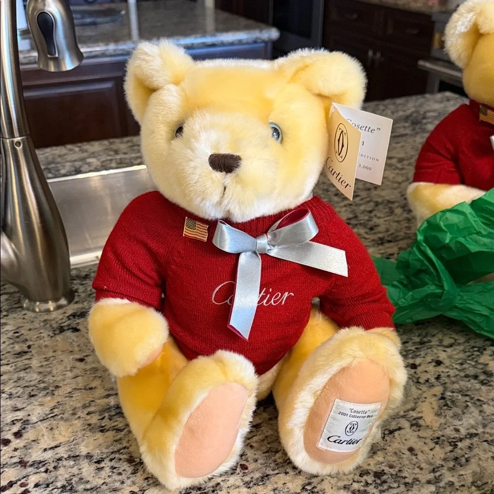 Cartier Cosette Teddy Bear with Red Sweater and Blue Bow #492 of 3000 - Picture 4 of 12